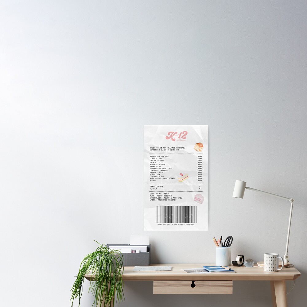 "K-12 album receipt " Poster by claireefobi | Redbubble