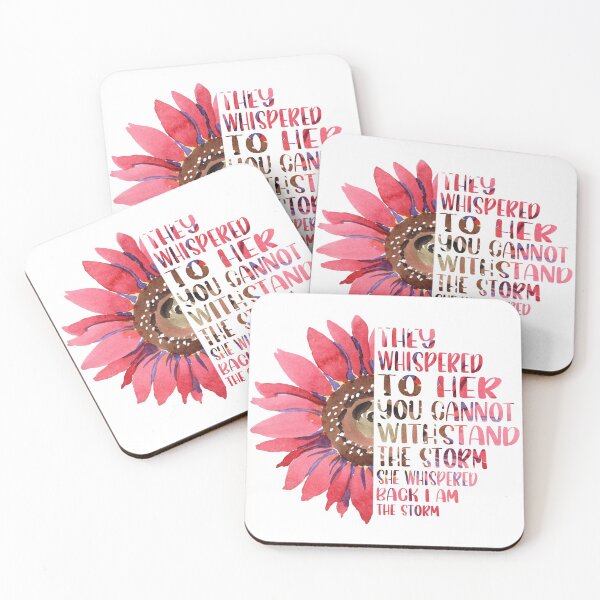 Item preview, They whispered to her you cannot withstand the storm Pink Sunflower designed and sold by Art-of-amine.