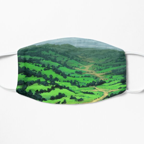 Peaceful Valley - Grassy Meadows and Hills with Trees Mask