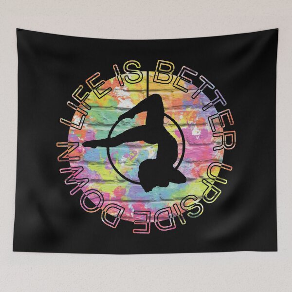 Item preview, Life is better upside down - Aerial hoop lyra cerceau colourful brick designed and sold by Neontuna.