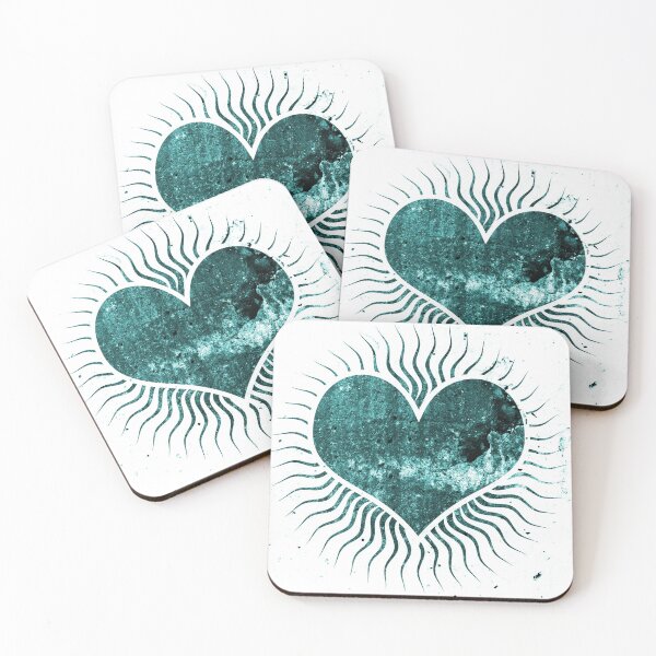 Item preview, Blue Grunge Heart with Sunbeams designed and sold by ittybittyowl.