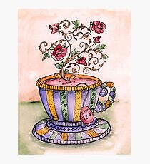 A Cup of Rose Tea Photographic Print