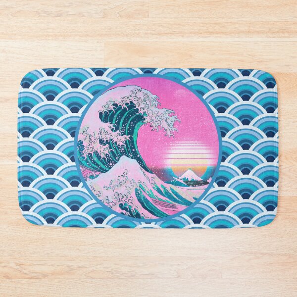Item preview, Vaporwave Aesthetic Great Wave Seigaiha Ocean Sunset designed and sold by CoitoCG.