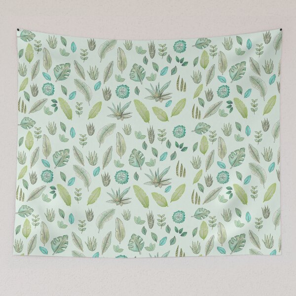 Item preview, Jungle Leaves and Plants Succulent Aloe Banana Leaf designed and sold by wanderinglaur.