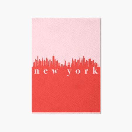 Artikel-Vorschau von minimalistischer roter und rosa Farbblock der Skyline von New York, designt und verkauft von neopop.