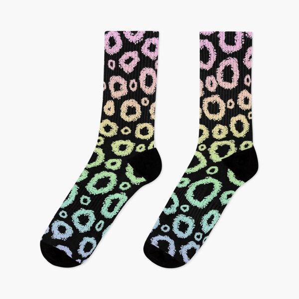 Item preview, Wonky Circles - Black with Pastel Rainbow designed and sold by Whoopsidoodle.