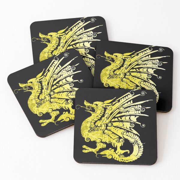 Item preview, Mythical Golden Dragon iwith Swirls designed and sold by ittybittyowl.