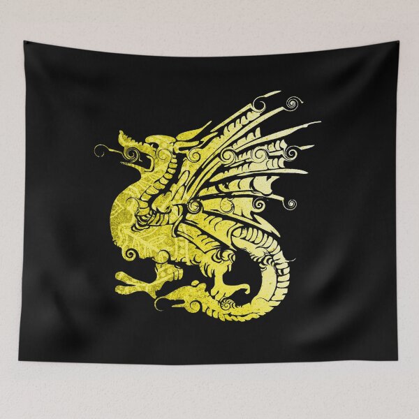 Item preview, Mythical Golden Dragon iwith Swirls designed and sold by ittybittyowl.