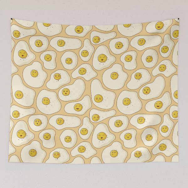 Item preview, Kawaii Fried Eggs Pattern designed and sold by space-kitten.