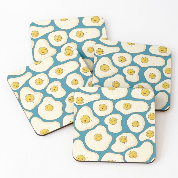 Item preview, Kawaii Fried Eggs Pattern designed and sold by space-kitten.