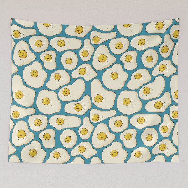 Item preview, Kawaii Fried Eggs Pattern designed and sold by space-kitten.