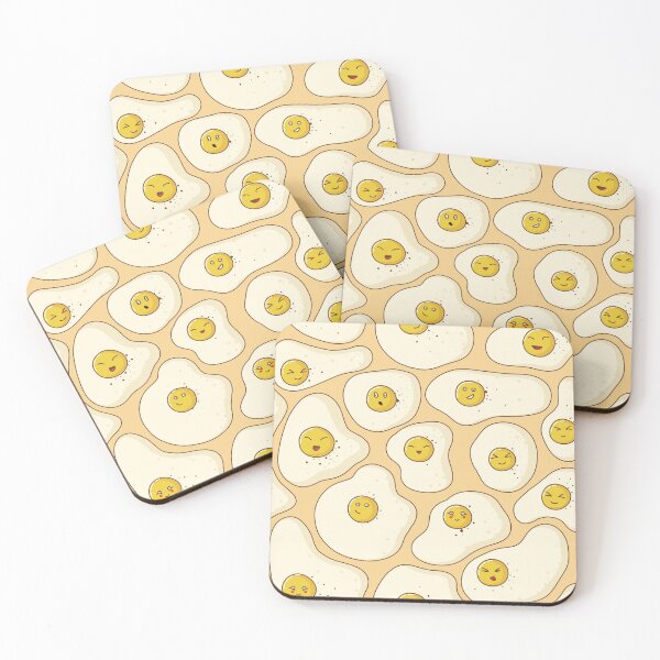 Item preview, Kawaii Fried Eggs Pattern designed and sold by space-kitten.