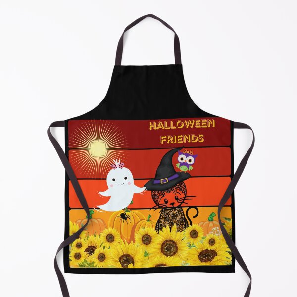 Item preview, Happy Halloween with cute cat, friendly ghost and happy owl designed and sold by mysharrona.