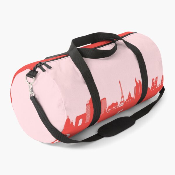Item preview, minimalist paris skyline red and pink color block designed and sold by neopop.