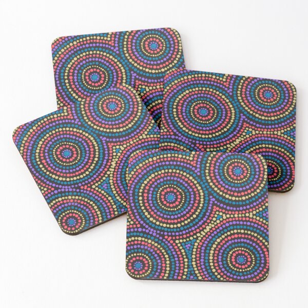 Item preview, Australian Aboriginal Art Red and Purple Desert Waterholes designed and sold by GhostGumDesigns.