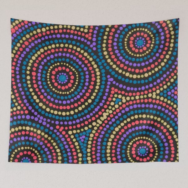 Item preview, Australian Aboriginal Art Red and Purple Desert Waterholes designed and sold by GhostGumDesigns.