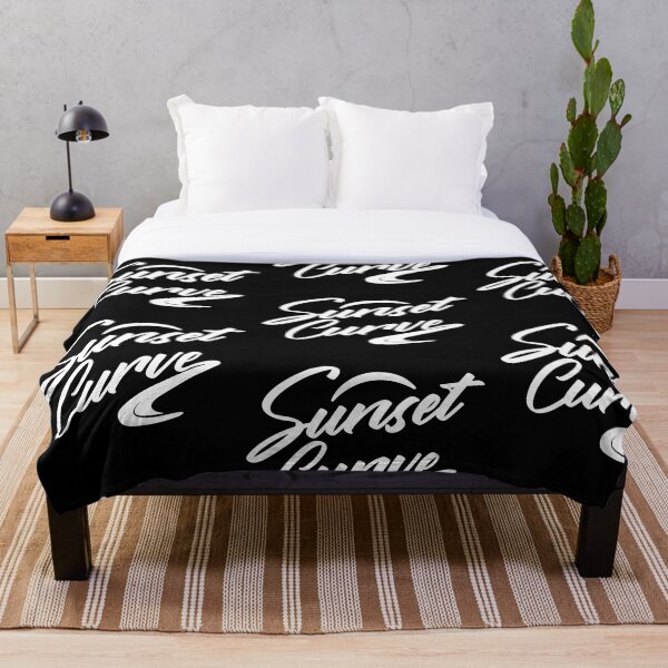 Sunset Curve White Logo Throw Blanket