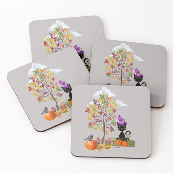 Item preview, Autumn Black cat print / Happy Halloween, designed and sold by aldona.