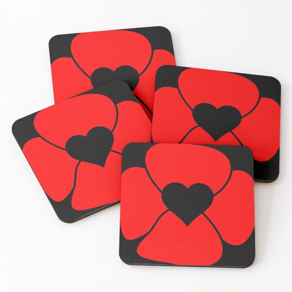 Item preview, Minimalist Remembrance Day red poppy heart commemoration detail designed and sold by Deegital18.