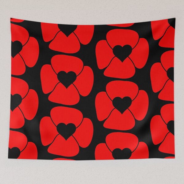 Item preview, Minimalist Remembrance Day red poppy heart commemoration detail designed and sold by Deegital18.