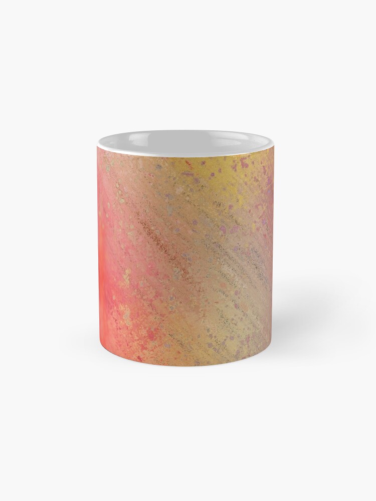 Alternate view of Warm Scratched-Metal Mask Abstraction Mug