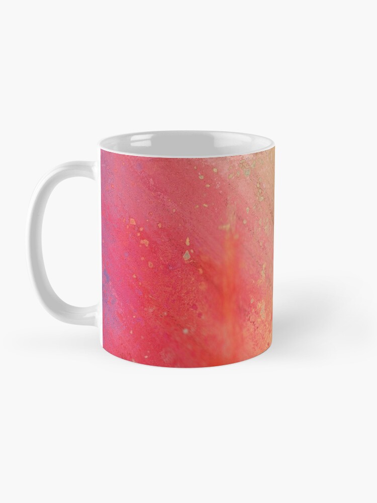 Alternate view of Warm Scratched-Metal Mask Abstraction Mug