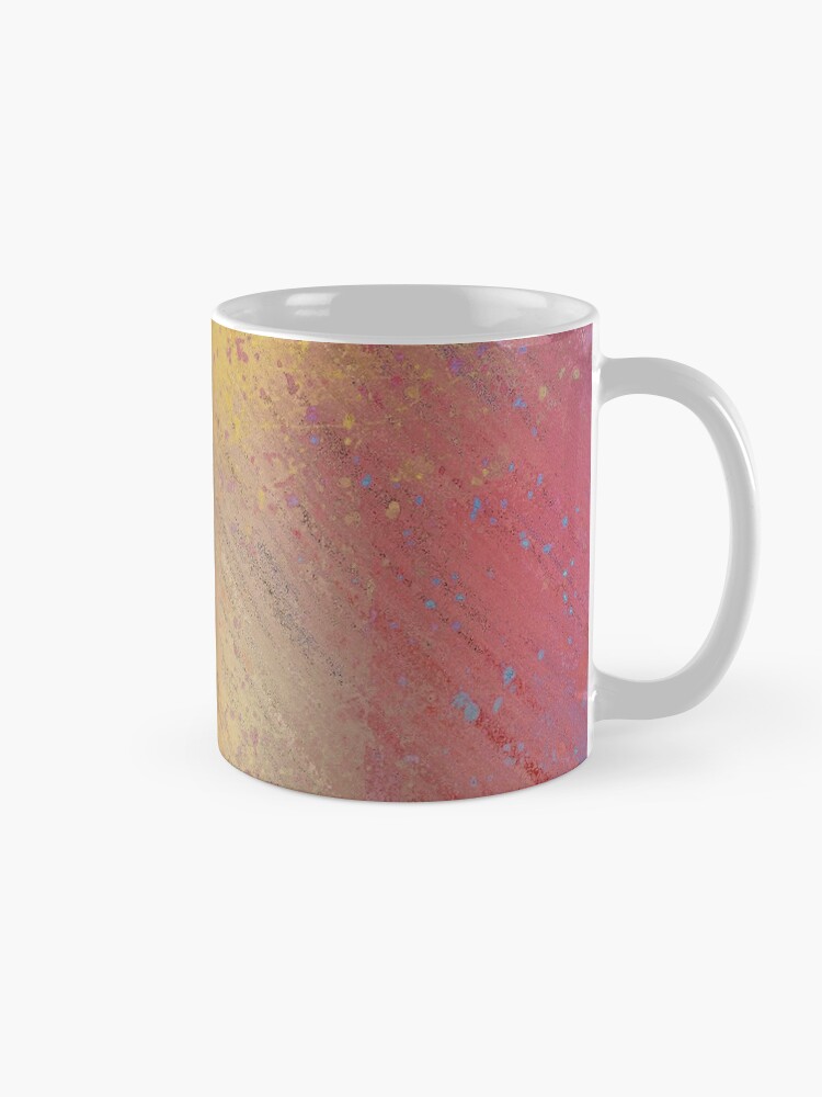 Alternate view of Warm Scratched-Metal Mask Abstraction Mug