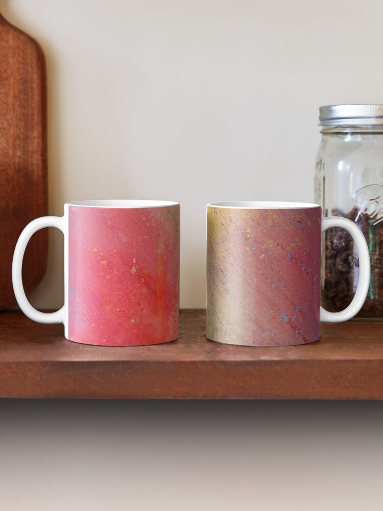 Alternate view of Warm Scratched-Metal Mask Abstraction Mug