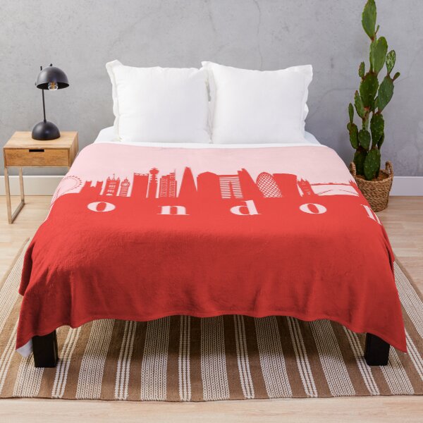 Item preview, minimalist london skyline red and pink color block designed and sold by neopop.