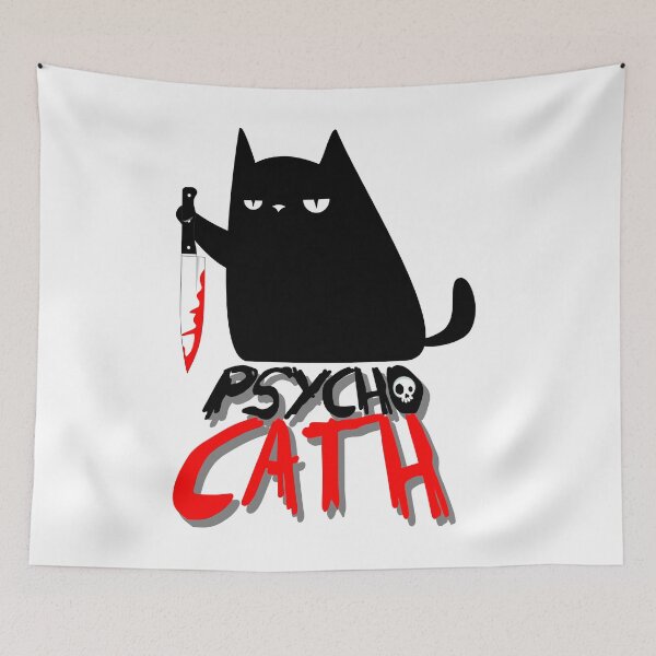 Item preview, psycho killer cat with knife - new funny halloween cat lover shirt designed and sold by enigmatyc.