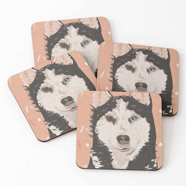 Item preview, Husky Dog Illustration Print Posters and Art Prints designed and sold by Alillluna.
