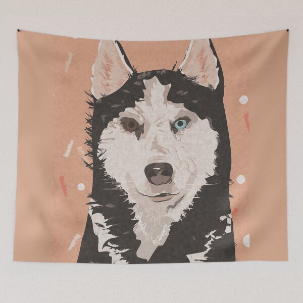 Item preview, Husky Dog Illustration Print Posters and Art Prints designed and sold by Alillluna.