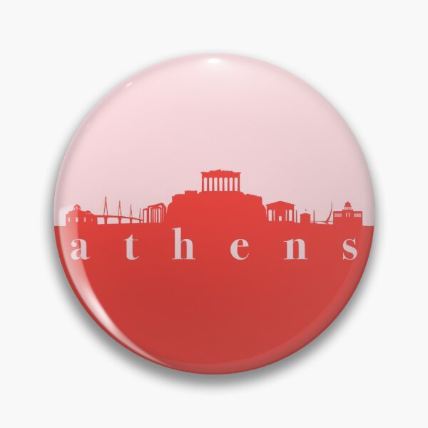 Item preview, minimalist athens skyline red and pink color block  designed and sold by neopop.