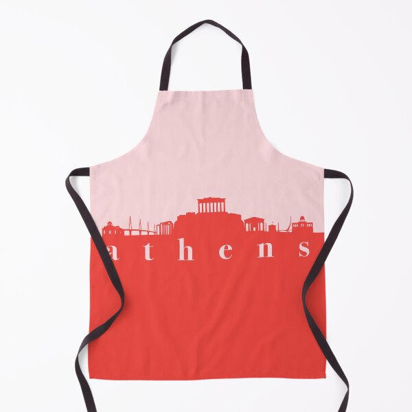 Item preview, minimalist athens skyline red and pink color block designed and sold by neopop.