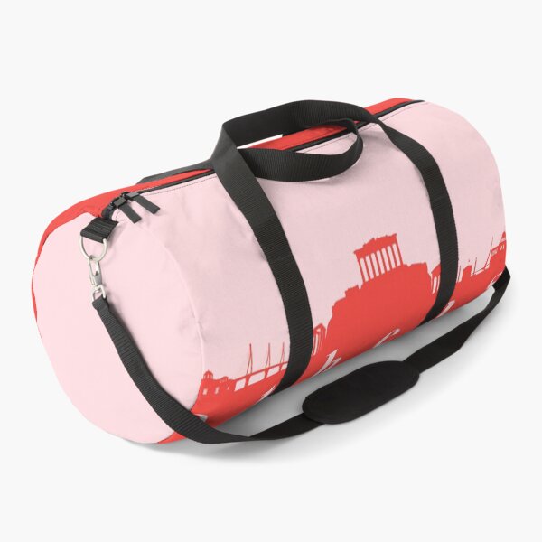 Item preview, minimalist athens skyline red and pink color block  designed and sold by neopop.