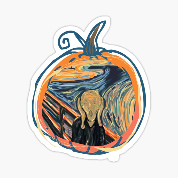 The Scream Edvard Munch Fall Pumpkin Sticker