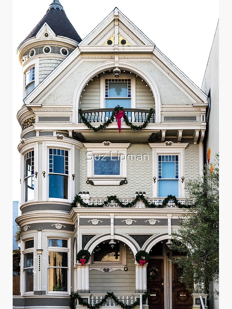 "San Francisco CA Victorian House Painted Ladies Queen Anne Christmas