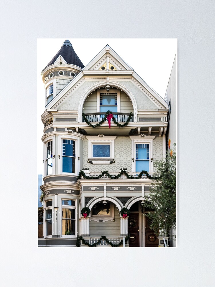 "San Francisco CA Victorian House Painted Ladies Queen Anne Christmas