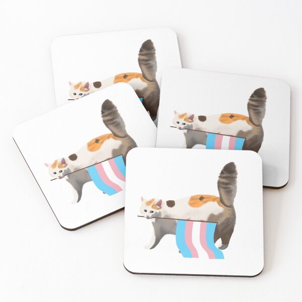 Item preview, Trans Pride Cat LGBT Queer Community Support designed and sold by fiatluxillust.