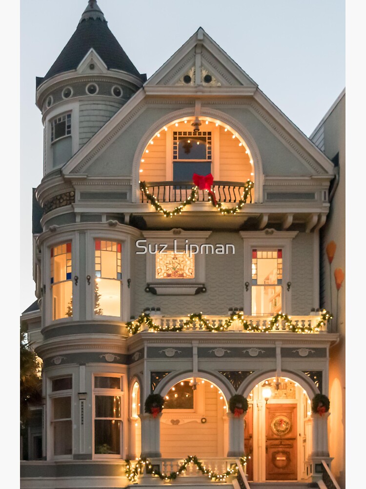 "San Francisco CA Victorian House Painted Ladies Queen Anne Christmas