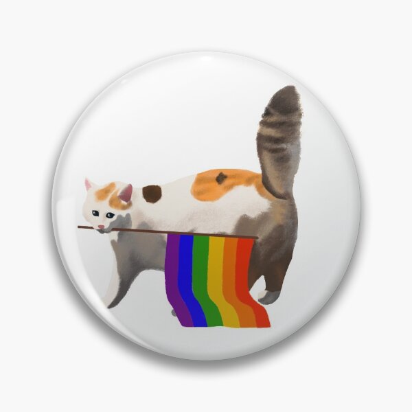 Item preview, Rainbow Flag Gay Pride Cat LGBT Queer Community Support designed and sold by fiatluxillust.