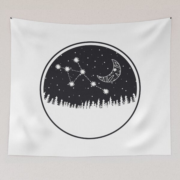 Item preview, Moon and star constellation on night silhouette designed and sold by StarlightTales.