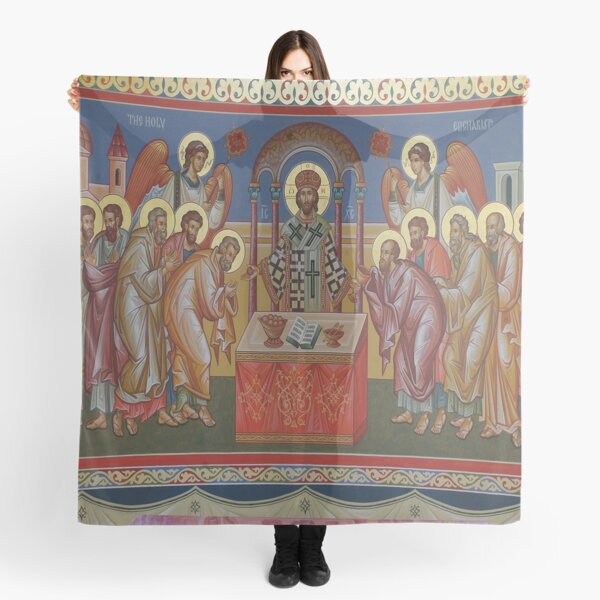 Icono cristiano ortodoxo la Sagrada Eucaristía Pañuelo
