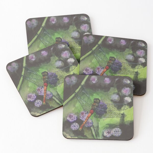Item preview, dragonfly on bull thistle designed and sold by ChrisKrantzArt.