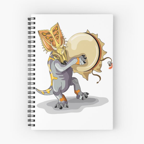 Item preview, Illustration of a Chasmosaurus dancing a shaman ritual with tambourine. designed and sold by StocktrekImages.