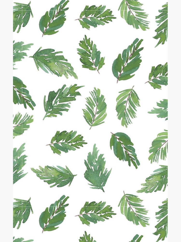 cute pine bough repeat pattern watercolor artwork by jenofalltradesc