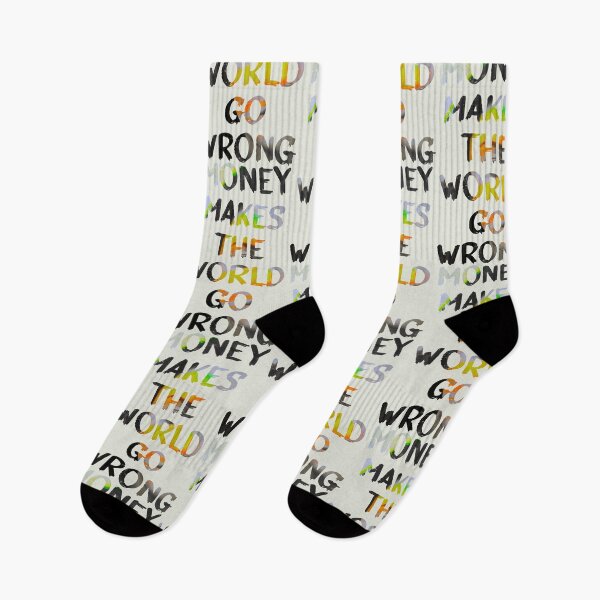 Item preview, Money Makes the World Go Wrong Glitch Art Quote designed and sold by raspberry-tea.