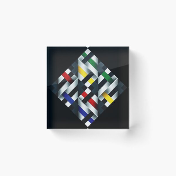 Item preview, folded colorful shapes geometric painting Omar rayo op art designed and sold by mariaa999.