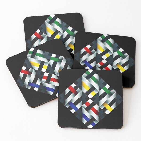 Item preview, folded colorful shapes geometric painting Omar rayo op art designed and sold by mariaa999.