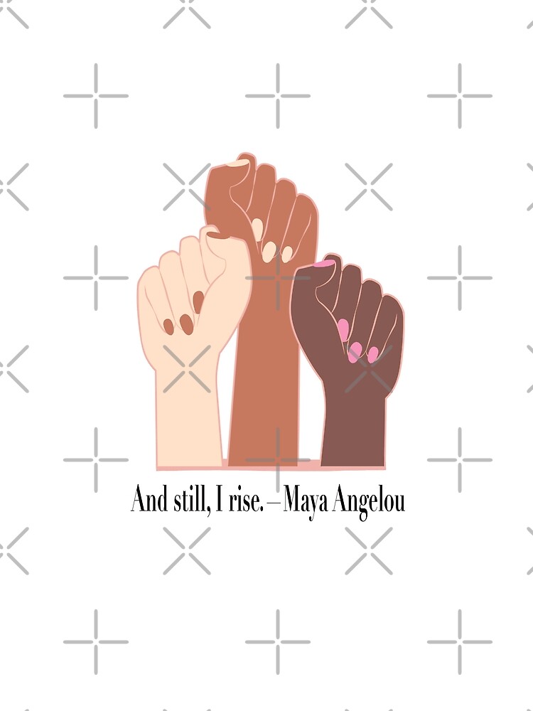 Thumbnail 5 of 5, Graphic T-Shirt, Quote And still, I rise Female Raised Fist Diversity graphic Art designed and sold by Dollfacedesign.